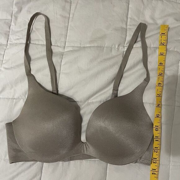 Victorias Secret Womens Full Coverage Push-Up Bra 34D Taupe Plunge Sexy - Picture 5 of 6